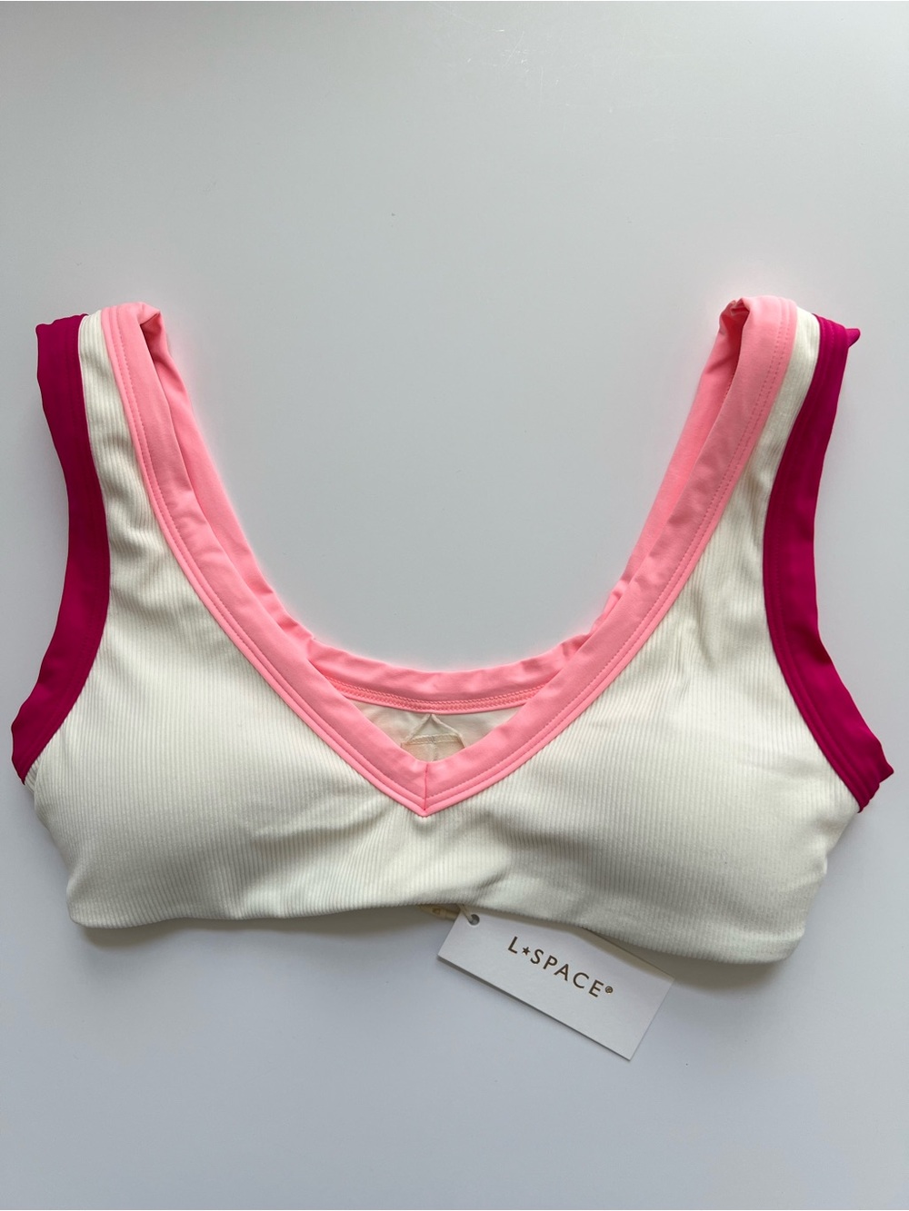 New L*SPace Swim Lala Bikini Top Small Cream Pink - Picture 2 of 8